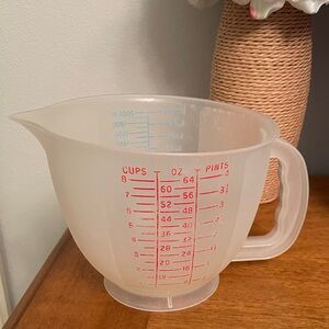 🌷Vintage Tupperware Large Mix N Store Batter Bowl Measuring Pitcher 8 Cups